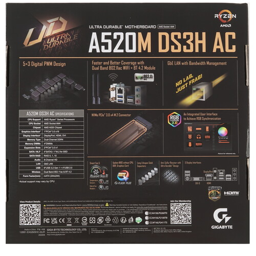 Купить Материнская плата GIGABYTE A520M DS3H AC  5622561. Характеристики, отзывы и цены в Донецке