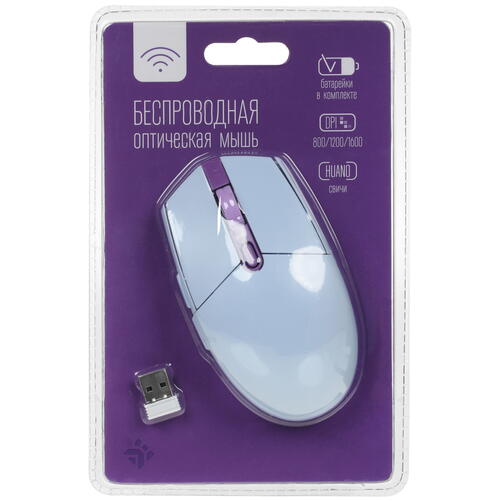 Купить Мышь беспроводная DEXP WM-803PU  фиолетовый  5021677. Характеристики, отзывы и цены в Донецке