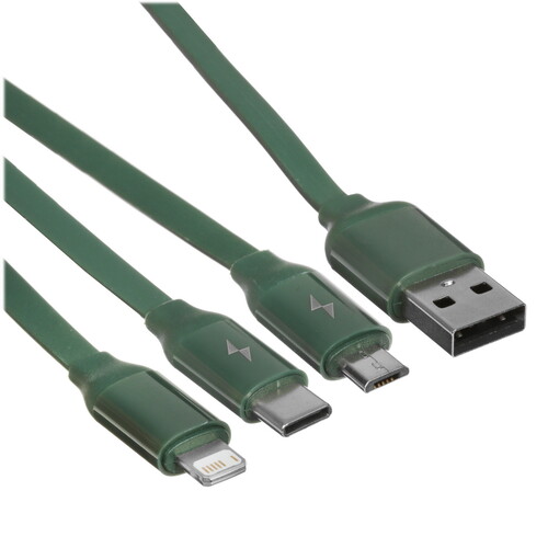 Купить Кабель автосмотка Baseus Lightning 8-pin, micro USB, USB Type-C - USB 2.0 Type-A зеленый 1.1 м  5482548. Характеристики, отзывы и цены в Донецке