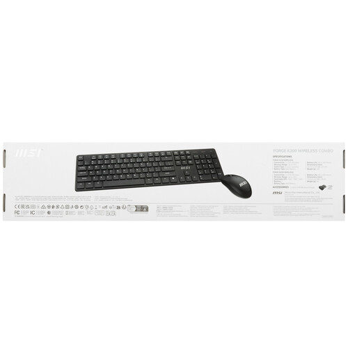 Купить Клавиатура+мышь беспроводная   MSI FORGE K200 Wireless Combo черный  5628625. Характеристики, отзывы и цены в Донецке