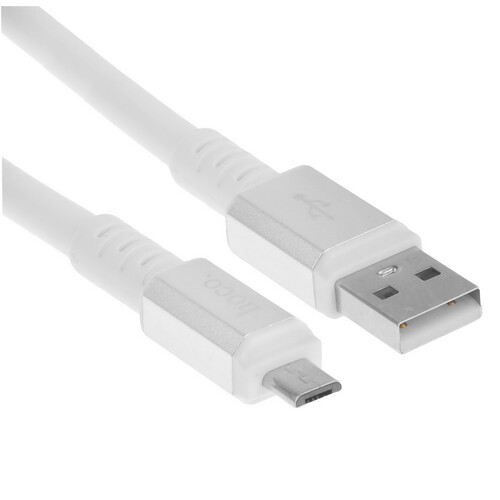 Купить Кабель круглый Hoco micro USB - USB 2.0 Type-A белый 1 м  9244453. Характеристики, отзывы и цены в Донецке