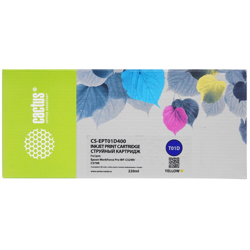 Купить Картридж Cactus CS-EPT01D400 T01D4 желтый  9926213. Характеристики, отзывы и цены в Донецке