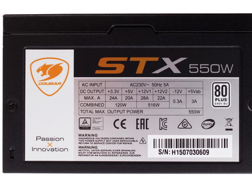 Купить Блок питания Cougar STX 550W  1038110. Характеристики, отзывы и цены в Донецке