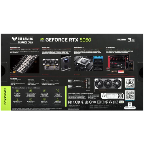 Купить Видеокарта ASUS GeForce RTX 5060 TUF Gaming OC Edition  5637907. Характеристики, отзывы и цены в Донецке