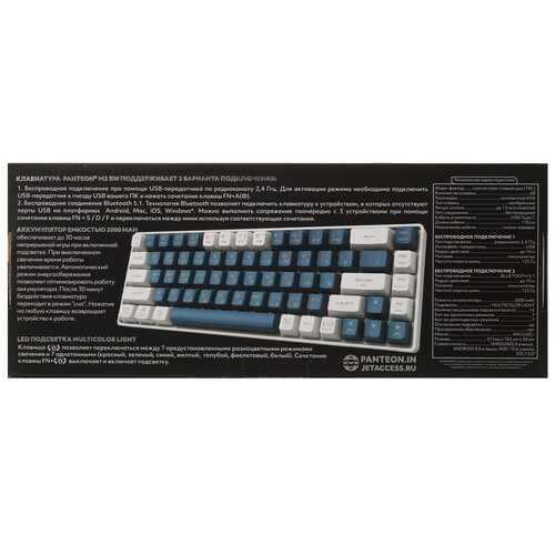 Купить Клавиатура  беспроводная Panteon M2 BW  9251468. Характеристики, отзывы и цены в Донецке
