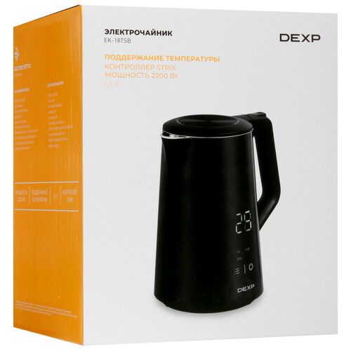 Купить Электрочайник DEXP EK-18TSB черный  9056382. Характеристики, отзывы и цены в Донецке