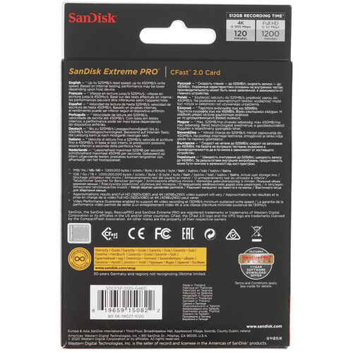 Купить Карта памяти SanDisk Extreme PRO CFast 2.0 CFast 2.0 512 ГБ [SDCFSP-512G-G46D]  4723572. Характеристики, отзывы и цены в Донецке
