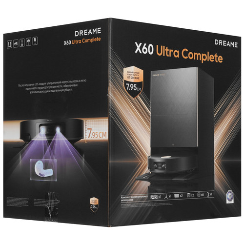 Купить Робот-пылесос Dreame X60 Ultra Complete черный  5656684. Характеристики, отзывы и цены в Донецке