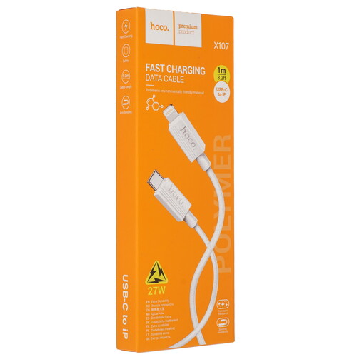 Купить Кабель круглый Hoco Lightning 8-pin - USB Type-C белый 1 м  9244447. Характеристики, отзывы и цены в Донецке