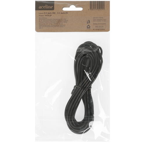 Купить Кабель   Aceline 3.5 mm jack - 3.5 mm jack черный  1380489. Характеристики, отзывы и цены в Донецке