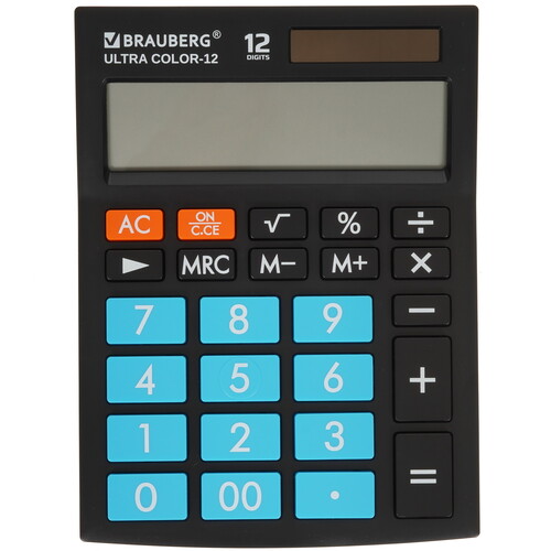 Купить Калькулятор бухгалтерский Brauberg ULTRA COLOR-12-BKBU  5044599. Характеристики, отзывы и цены в Донецке