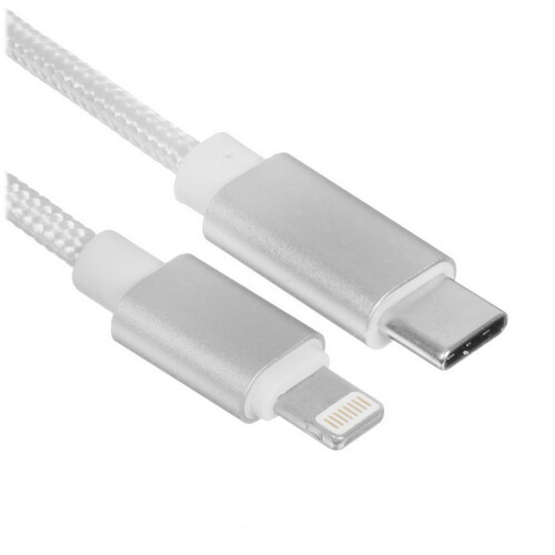 Купить Кабель круглый Атом Lightning 8-pin - USB Type-C серебристый 1.8 м  5480097. Характеристики, отзывы и цены в Донецке