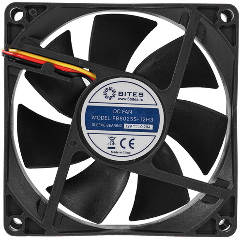 Купить Вентилятор 5Bites [FB8025S-12H3] черный  5367308. Характеристики, отзывы и цены в Донецке