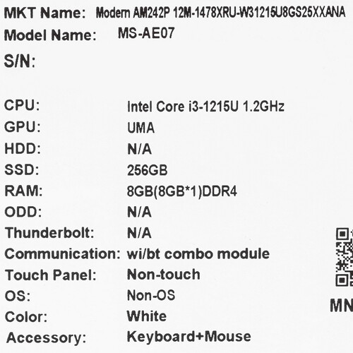 Купить 23.8" Моноблок MSI Modern AM242P 12M-1478XRU  5488657. Характеристики, отзывы и цены в Донецке