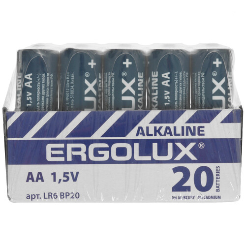Купить Батарейка Ergolux LR6 BP-20 AA (LR6/ER14505/FR6/R6P)  9105782. Характеристики, отзывы и цены в Донецке