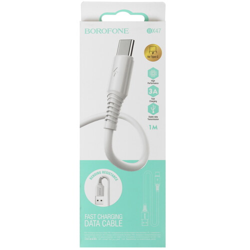 Купить Кабель круглый Borofone USB Type-C - USB 2.0 Type-A белый 1 м  5475014. Характеристики, отзывы и цены в Донецке