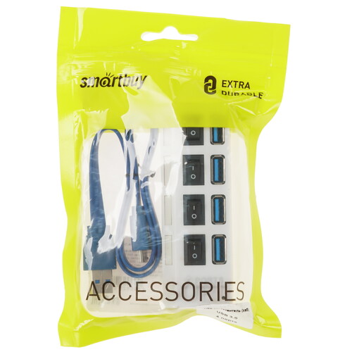 Купить USB-разветвитель Smartbuy SBHA-7304-W  5344029. Характеристики, отзывы и цены в Донецке