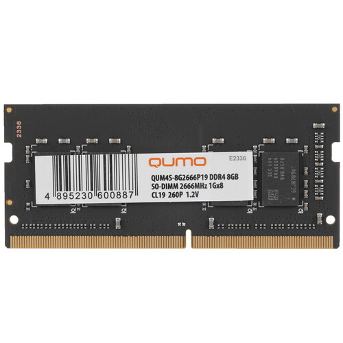Купить Оперативная память SODIMM QUMO [QUM4S-8G2666P19] 8 ГБ  5356223. Характеристики, отзывы и цены в Донецке