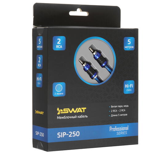 Купить Кабель   Swat RCA x2 - RCA x2 синий  5339707. Характеристики, отзывы и цены в Донецке