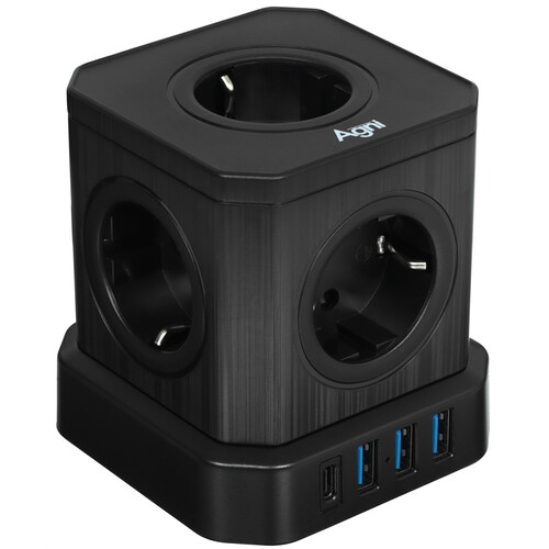 Купить Сетевой фильтр AGNI TP-VE4U5E-C черный  9289330. Характеристики, отзывы и цены в Донецке