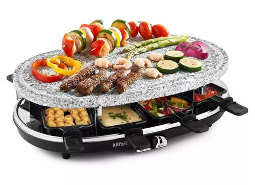 Купить Раклетница Kitfort КТ-1651 черный  8146582. Характеристики, отзывы и цены в Донецке