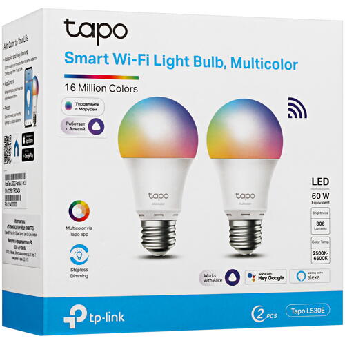 Купить Комплект умных светодиодных ламп TP-Link Tapo L530E RGB  5096938. Характеристики, отзывы и цены в Донецке