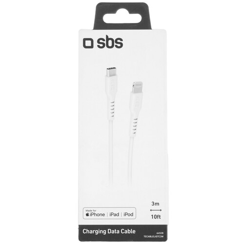 Купить Кабель круглый SBS Lightning 8-pin MFI - USB Type-C белый 3 м  5471839. Характеристики, отзывы и цены в Донецке