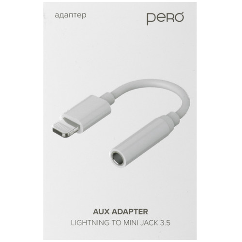 Купить Кабель   PERO Lightning - jack 3.5 мм белый  5474196. Характеристики, отзывы и цены в Донецке