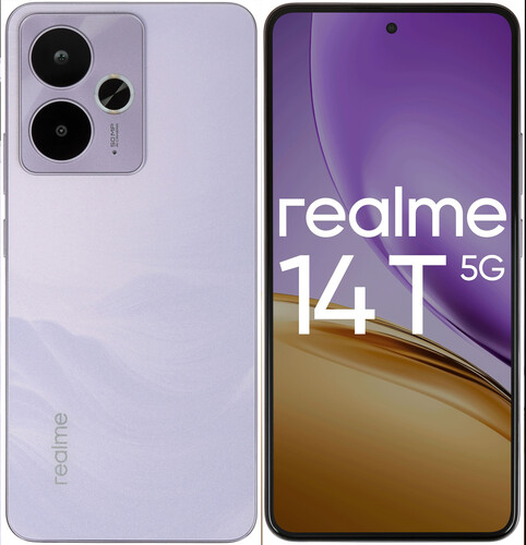 Купить 6.67" Смартфон realme 14T 256 ГБ фиолетовый  5621423. Характеристики, отзывы и цены в Донецке