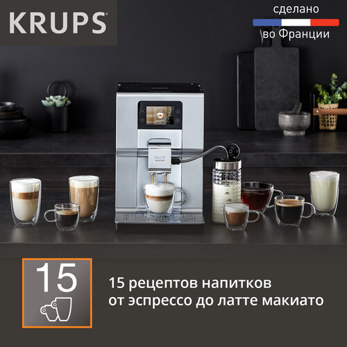 Купить Кофемашина автоматическая Krups Intuition Preference EA875E10 серебристый  9171802. Характеристики, отзывы и цены в Донецке