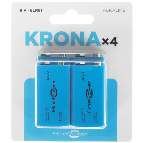 Купить Батарейка FinePower крона (6LR61/6F22/CR-9V)  5410518. Характеристики, отзывы и цены в Донецке