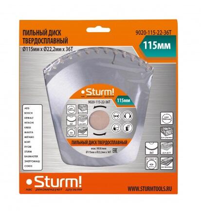 Купить Диск пильный Sturm! 9020-115x22x36T  1287250. Характеристики, отзывы и цены в Донецке