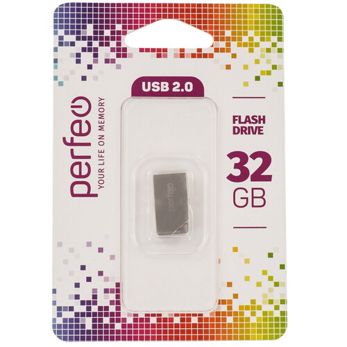 Купить Память USB Flash 32 ГБ Perfeo M12 Metal Series [PF-M12MS032]  9209149. Характеристики, отзывы и цены в Донецке