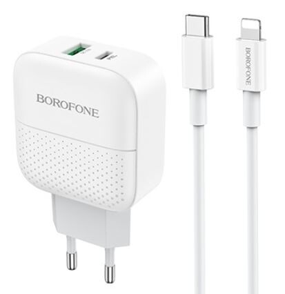 Купить Сетевое зарядное устройство Borofone BA46A белый  5474781. Характеристики, отзывы и цены в Донецке