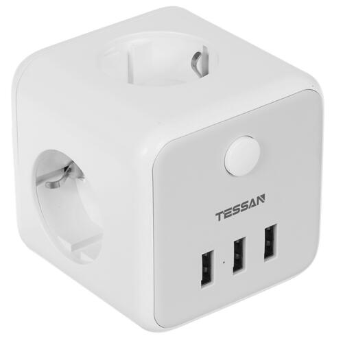 Купить Сетевой фильтр Tessan TS-301 серый  5366294. Характеристики, отзывы и цены в Донецке