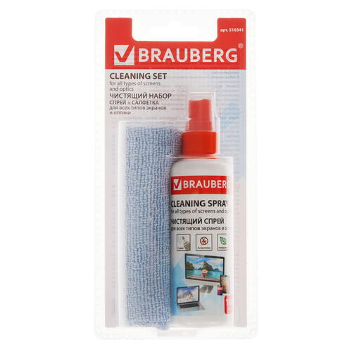 Купить Набор BRAUBERG 510341 для оптических поверхностей, для экранов, 100 мл  5336634. Характеристики, отзывы и цены в Донецке