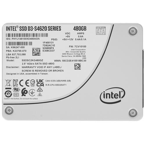 Купить 480 ГБ Серверный SSD накопитель Intel D3-S4620 [SSDSC2KG480GZ01]  5357010. Характеристики, отзывы и цены в Донецке