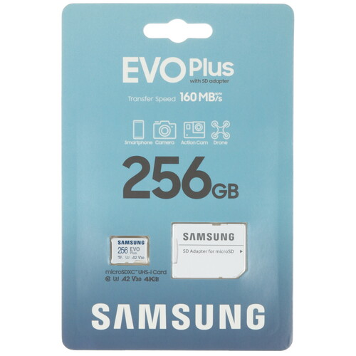 Купить Карта памяти Samsung EVO Plus microSDXC 256 ГБ [MB-MC256SA/APC]  5466848. Характеристики, отзывы и цены в Донецке