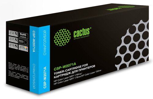 Купить Картридж лазерный Cactus CSP-W2071A голубой, с чипом  9065463. Характеристики, отзывы и цены в Донецке