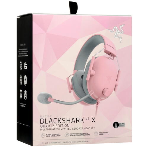 Купить Проводные наушники Razer BlackShark V2 X розовый 2022  5095020. Характеристики, отзывы и цены в Донецке