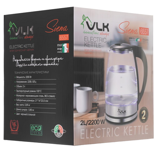 Купить Электрочайник VLK Siena-6557 черный  9216769. Характеристики, отзывы и цены в Донецке