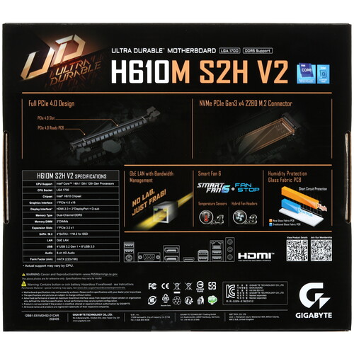 Купить Материнская плата GIGABYTE H610M S2H V2  5482789. Характеристики, отзывы и цены в Донецке