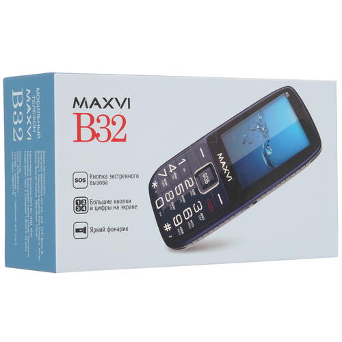Купить Сотовый телефон Maxvi B32 черный  9945416. Характеристики, отзывы и цены в Донецке