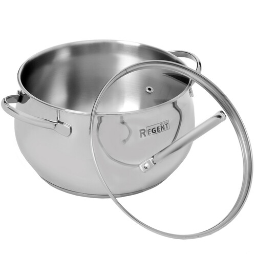 Купить Кастрюля Regent inox Apple B 93-B-13 5.5 л 22 см серебристый  5448465. Характеристики, отзывы и цены в Донецке