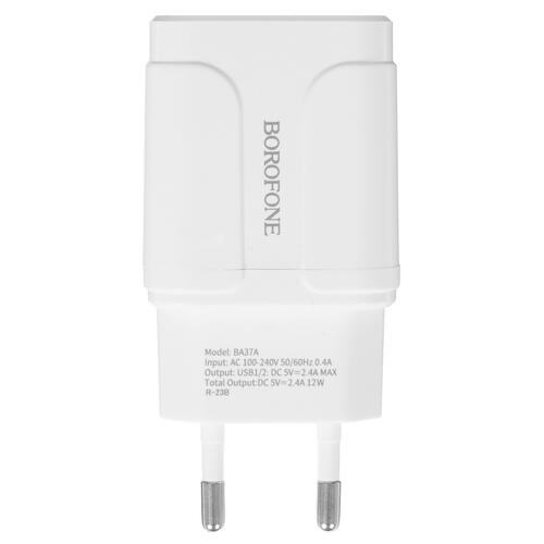 Купить Сетевое зарядное устройство Borofone BA37A Speedy белый  5367552. Характеристики, отзывы и цены в Донецке