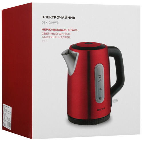 Купить Электрочайник DEXP DEK-08MWB красный  9157938. Характеристики, отзывы и цены в Донецке