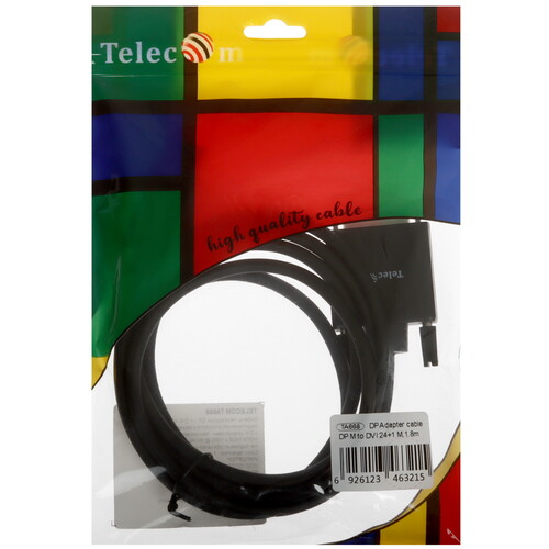 Купить Кабель однонаправленный Telecom DisplayPort - DVI-D, 1.8 м  5471624. Характеристики, отзывы и цены в Донецке