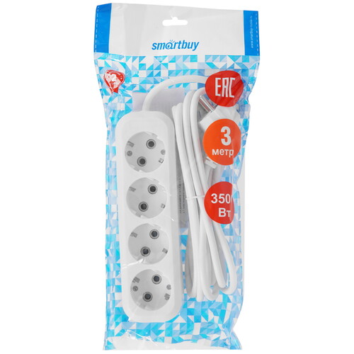 Купить Удлинитель Smartbuy SBE-16-4-03-Z белый  9192936. Характеристики, отзывы и цены в Донецке