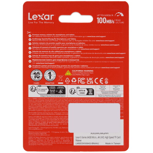 Купить Карта памяти Lexar E-Series microSDXC 64 ГБ  9262216. Характеристики, отзывы и цены в Донецке