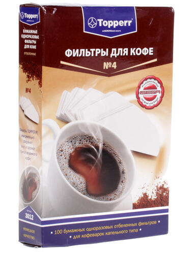 Купить Одноразовые фильтры Topperr 3012 №4 белый  6611396. Характеристики, отзывы и цены в Донецке